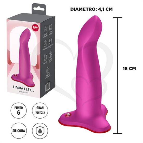 Limba Flex L dildo con sopapa para estimulacion del punto G ideal para arnes